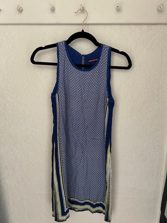 Comptoir Des Cotonniers Dresses & Skirts - Comptoir Des Cotonniers Blue Printed Sleeveless Shift Dress